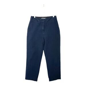 Norse Projects Jana Seersucker Trousers in Dark Navy Size 42